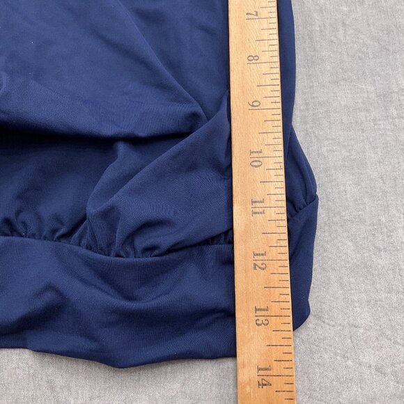 Lands End Tankini Top Women 6 Blue Blouson‎ Pad Bra Adj Strap Nylon Spandex Swim - Picture 5 of 9